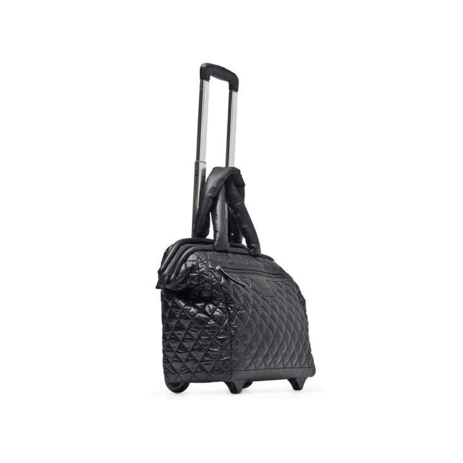 Chanel Coco Cocoon Quilted Case Trolley Black Luggage In Good Condition In Miami, FL