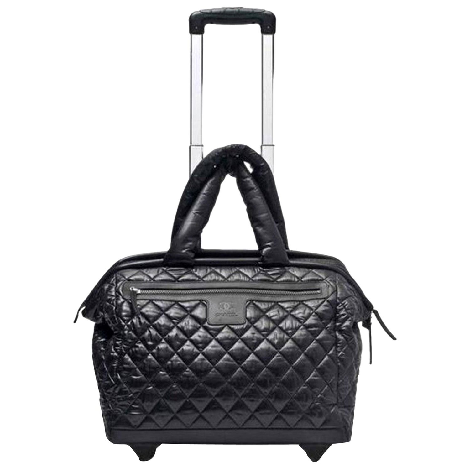 Chanel Blue Chevron Quilted Leather Coco Case Trolley Rolling Suitcase -  Yoogi's Closet