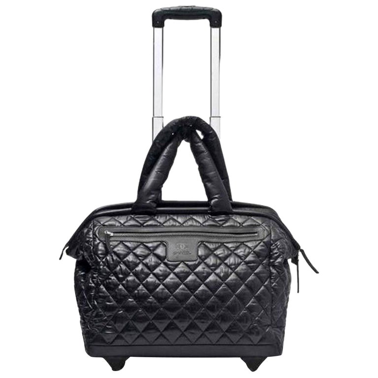 Chanel Coco Cocoon Quilted Case Trolley Black Luggage For Sale at 1stDibs |  chanel carry on bag, chanel travel bag with wheels, chanel rolling luggage