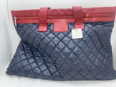 CHANEL Coco Cocoon Quilted Nylon Leather CC Logo Tote Shopping Bag Italy