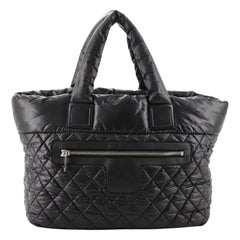 Chanel Cocoon Tragetasche aus gestepptem Nylon mit Reißverschluss Groß