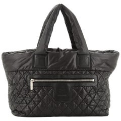 Chanel Coco Cocoon Zipped Tote Quilted Printed Nylon Medium