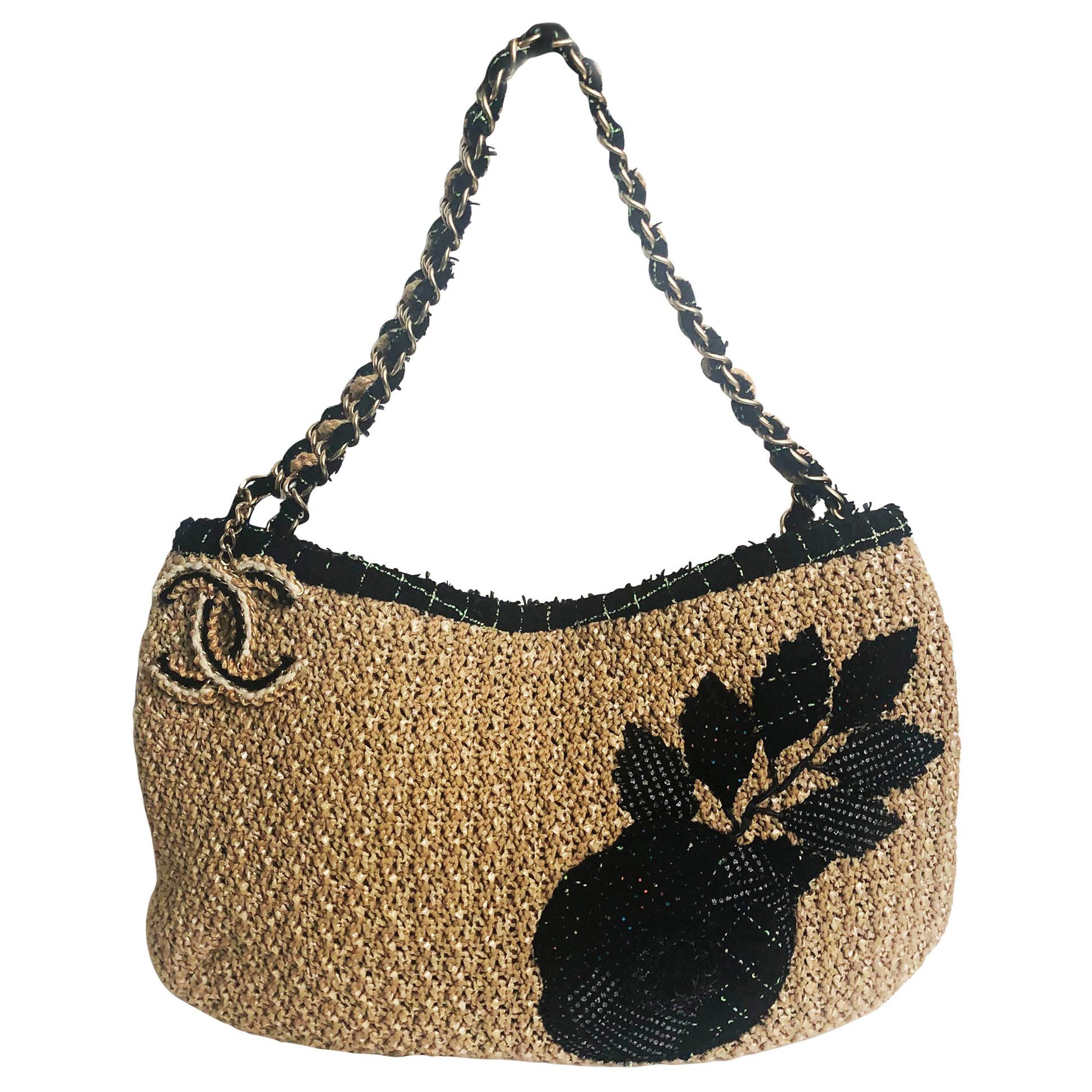 Chanel Coco Country Camellia Bag Woven Straw Tote 2010 Collection 