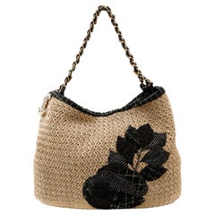Chanel Coco Country Seagrass Camellia Large Bag