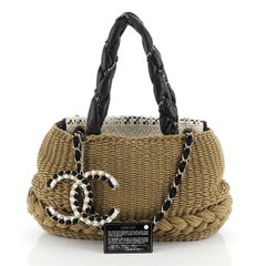 Chanel Coco Country Tote Woven Raffia with Leather