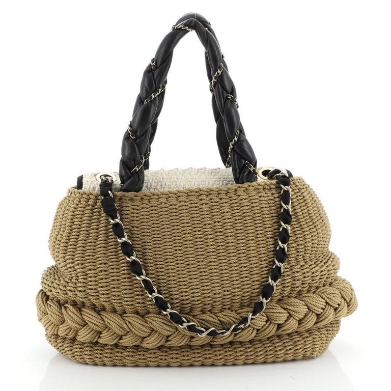Chanel Coco Country Tote Woven Raffia With Leather At 1stdibs