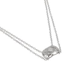Chanel Coco Crush 18k Weißgold Diamant gesteppte Halskette