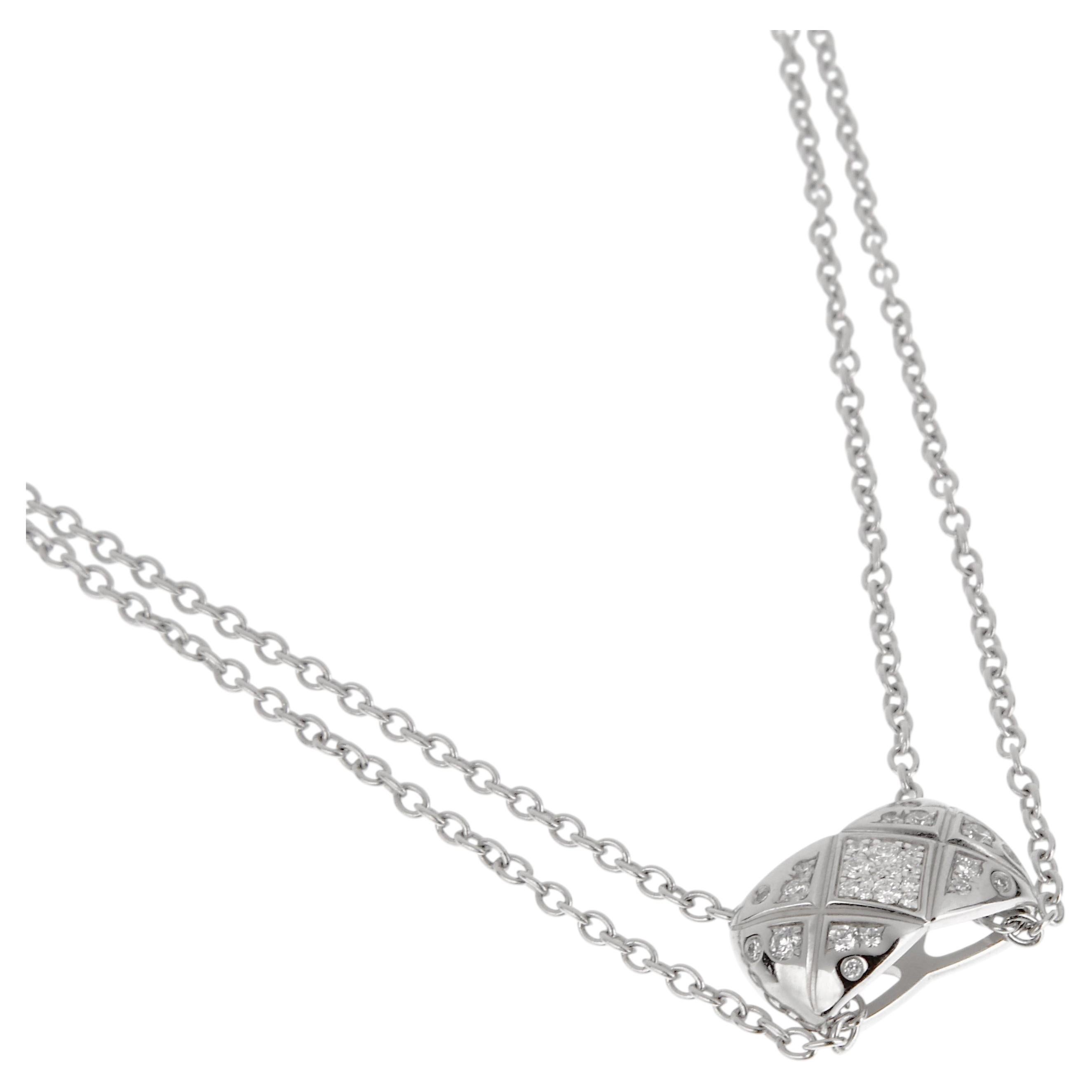 Chanel Coco Crush - Collana trapuntata di diamanti in oro bianco 18 carati in vendita