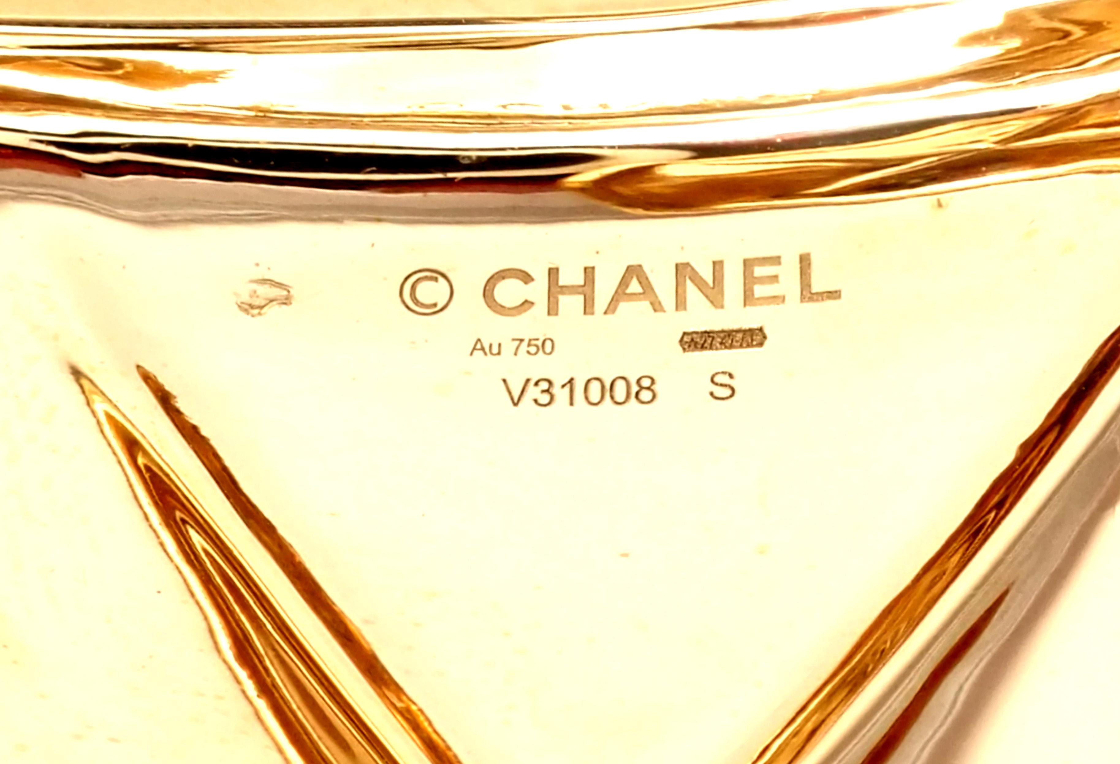 Chanel Coco Crush Yellow Gold Cuff Bangle Bracelet 2