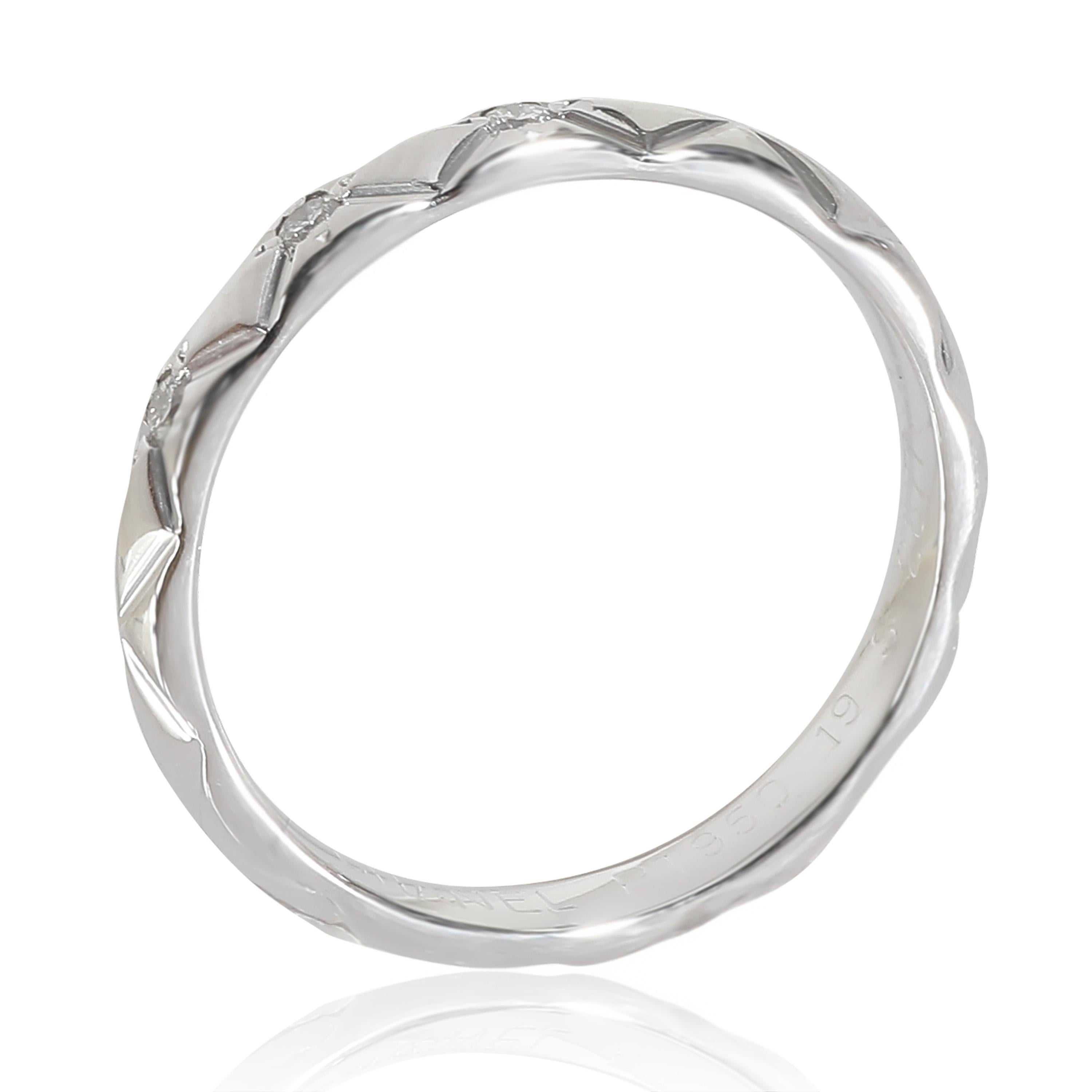 Women's Chanel Coco Crush Band in  Platinum 0.04 CTW For Sale
