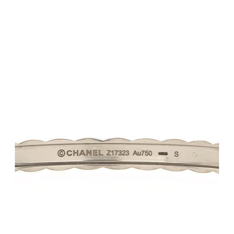 Round Cut Chanel Coco Crush Bangle Bracelet 18K White Gold with Diamonds