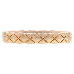 Chanel Coco Crush mini-anneau de mariage en or beige 18 carats gravé taille 6