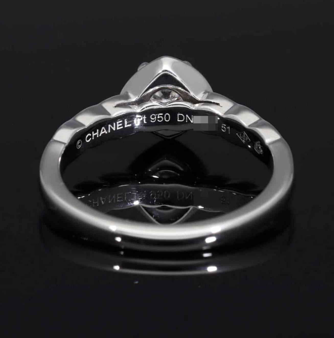 CHANEL Coco Crush Diamond 0.30ct E-VVS1-3Ex Platinum Ring US 5 3/4 For Sale 7