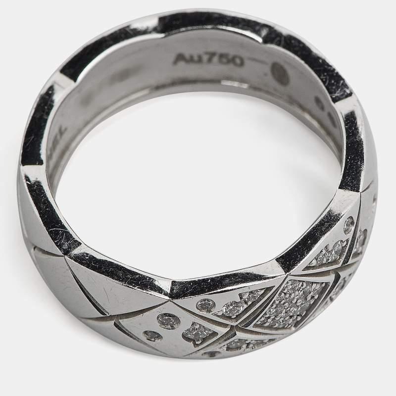 De las mujeres Chanel Coco Chanel Crush Anillo de oro blanco de 18 quilates 50