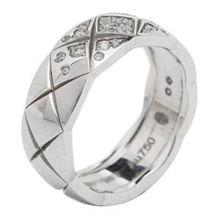 Chanel Coco Crush, bague à anneau en or blanc 18 carats 50