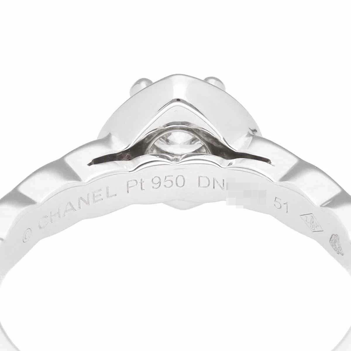 CHANEL Coco Crush Diamond 0.30ct E-VVS1-3Ex Platinum Ring US 5 3/4 In Good Condition For Sale In Tokyo, JP