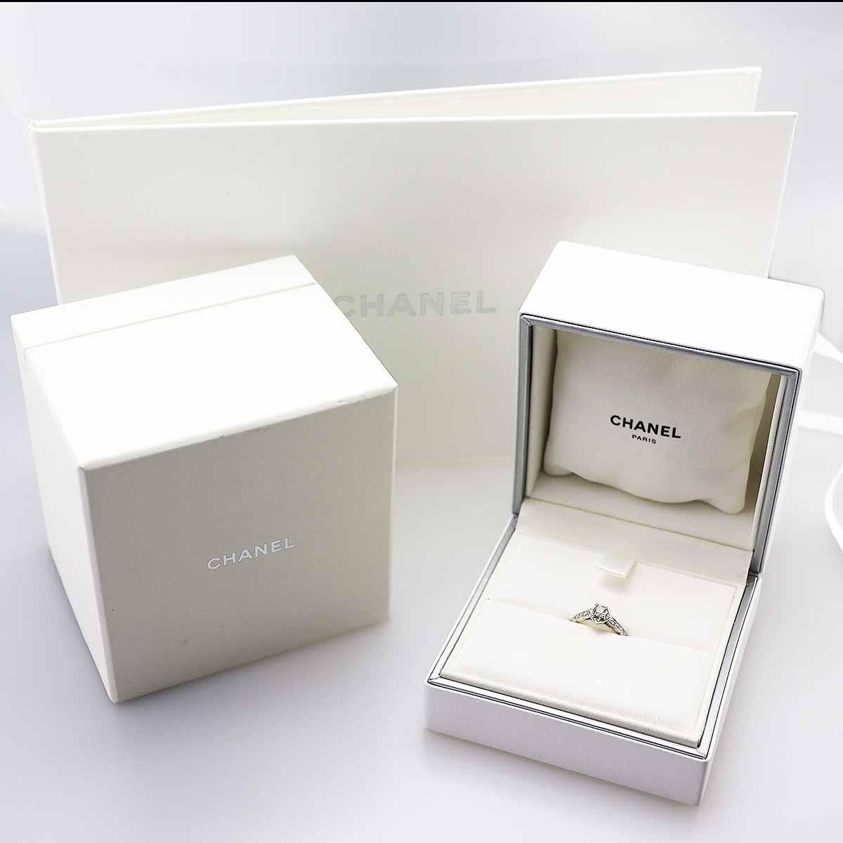CHANEL Coco Crush Diamond 0.30ct E-VVS1-3Ex Platinum Ring US 5 3/4 For Sale 1