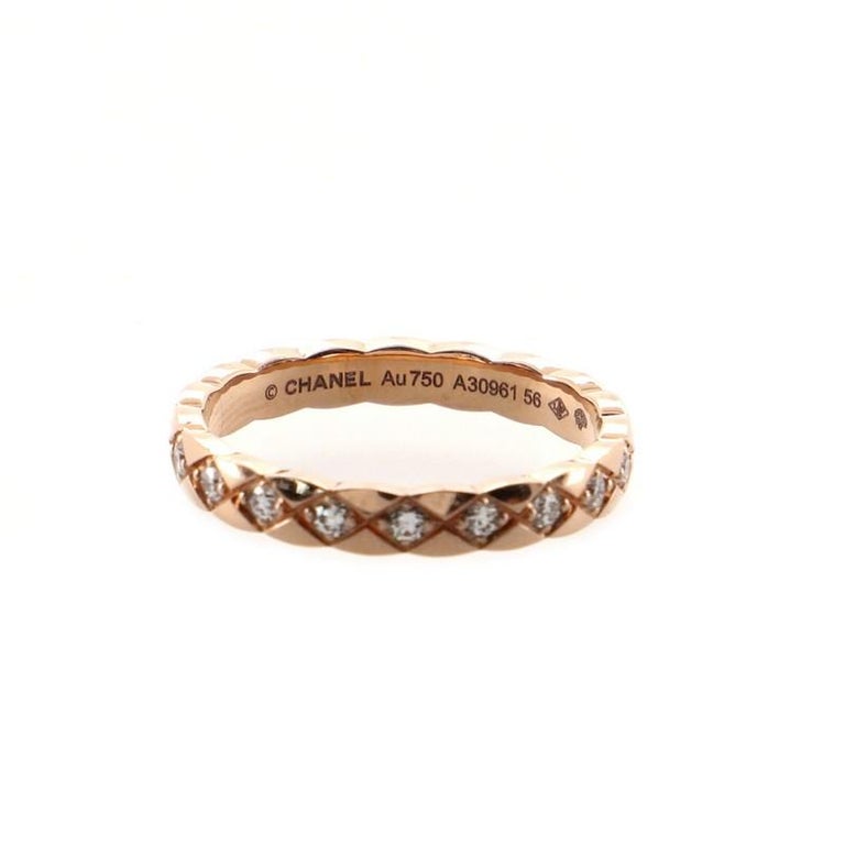 Chanel Coco Crush 18k Yellow Gold Quilted Slim Ring