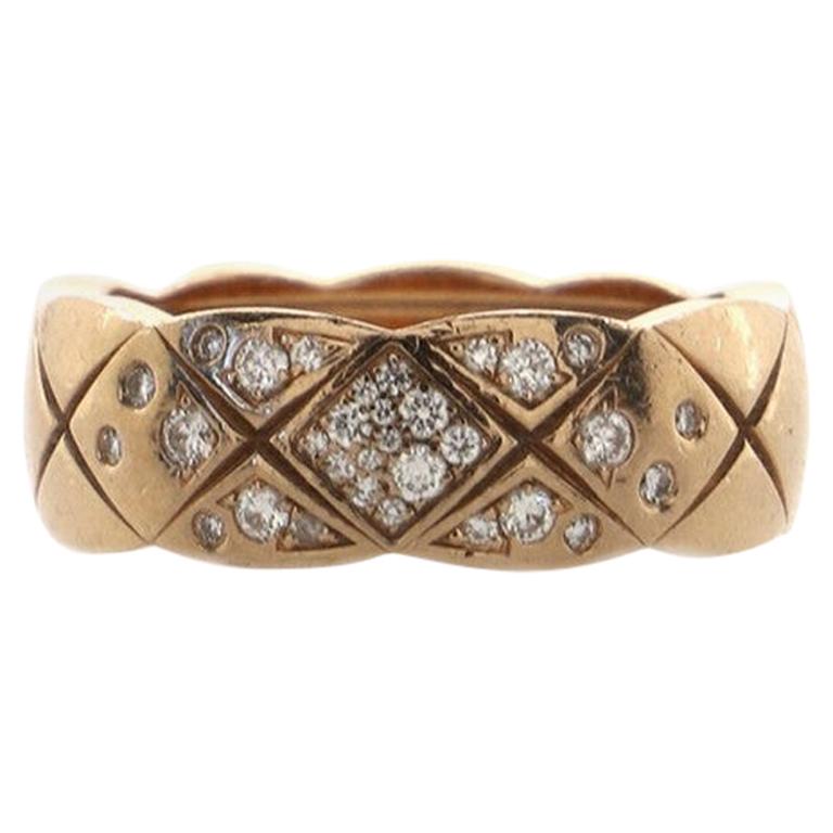 Chanel Coco Crush Ring 18K Beige Gold and Diamonds Small