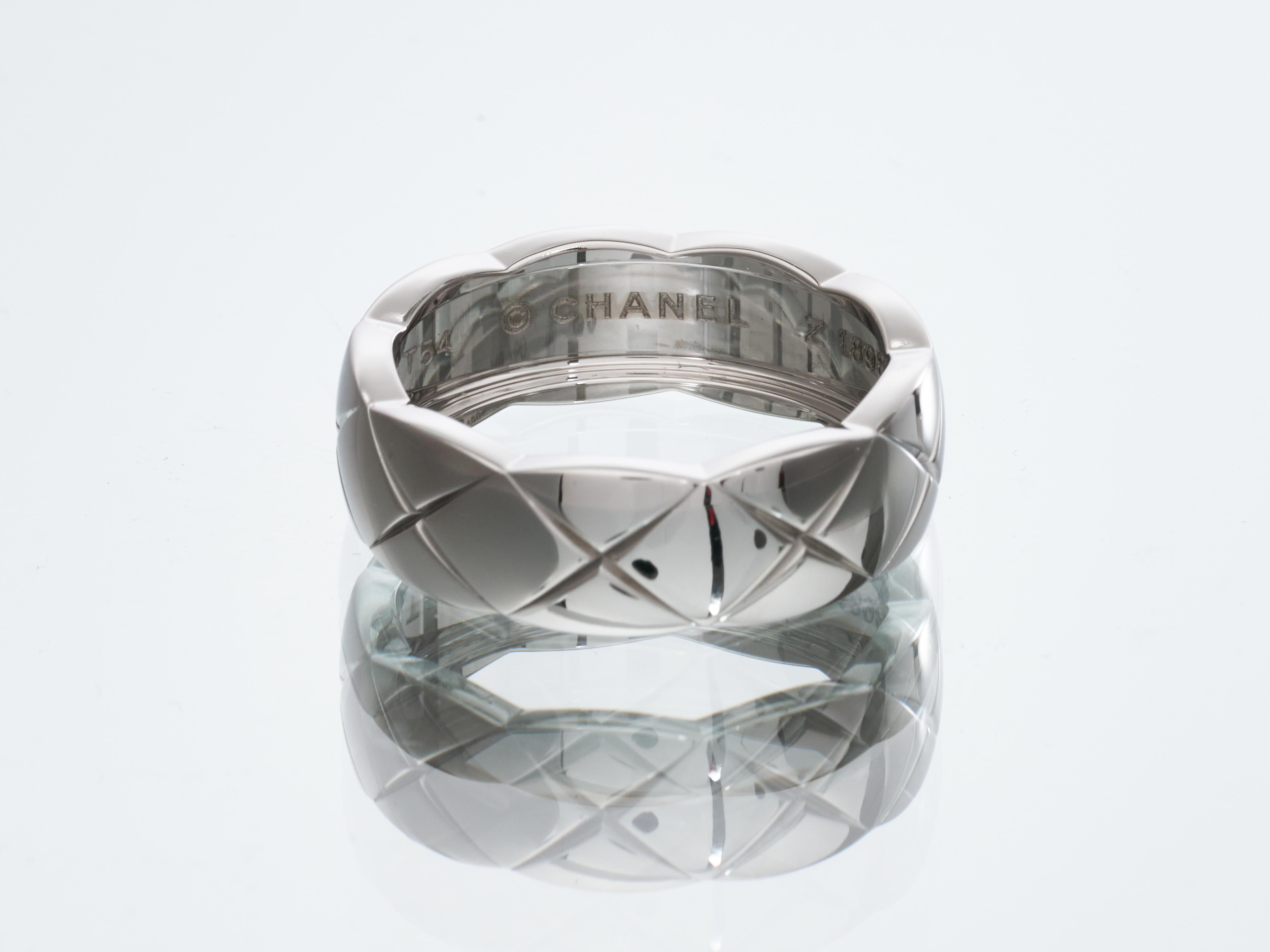 Chanel Coco Crush Ring 18k Weißgold Größe N 54 Box & Cert REF J10570 RRP £2600 im Angebot 7
