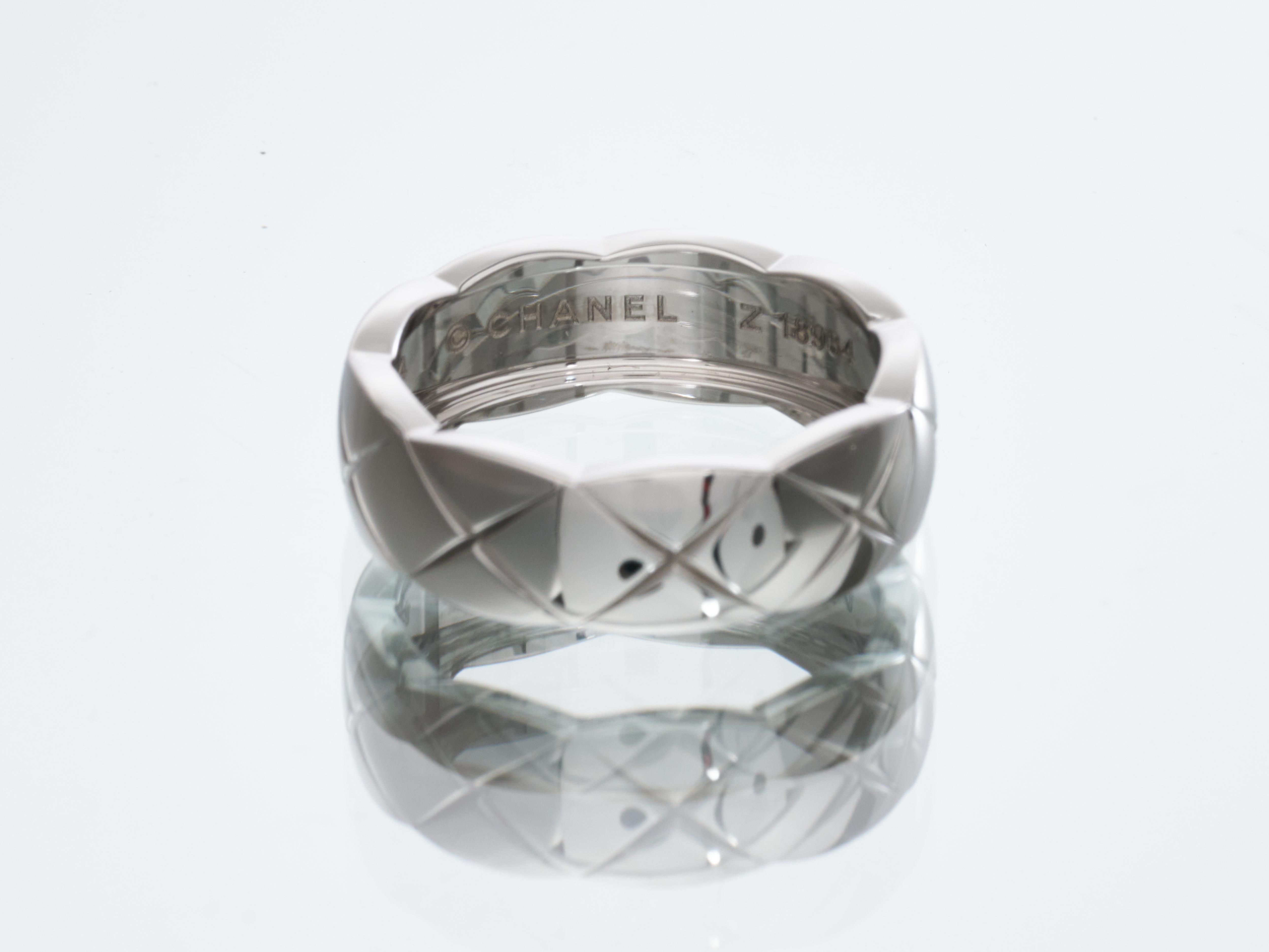 Chanel Coco Crush Ring 18k Weißgold Größe N 54 Box & Cert REF J10570 RRP £2600 im Angebot 8