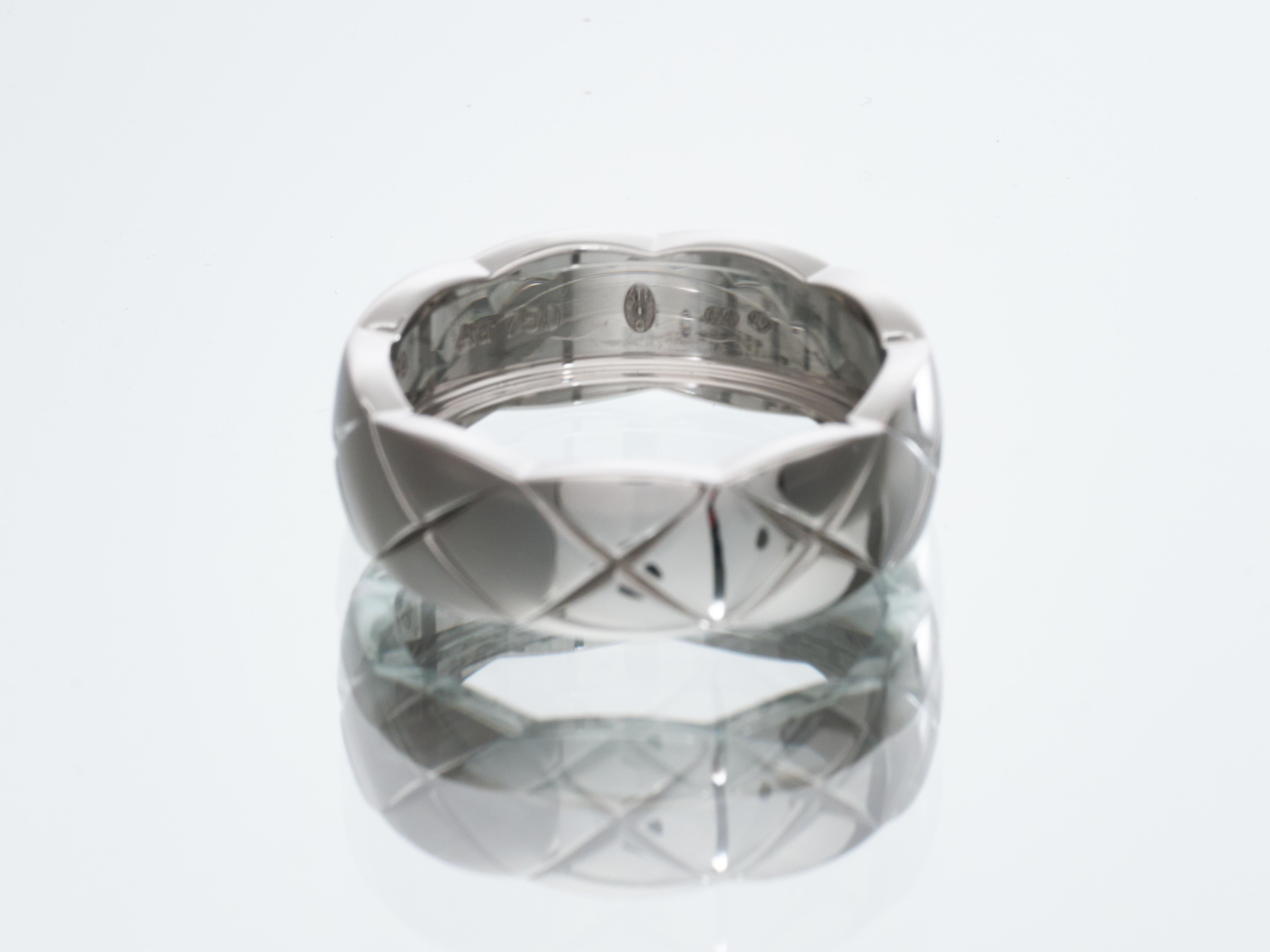 Chanel Coco Crush Ring 18k Weißgold Größe N 54 Box & Cert REF J10570 RRP £2600 im Angebot 9