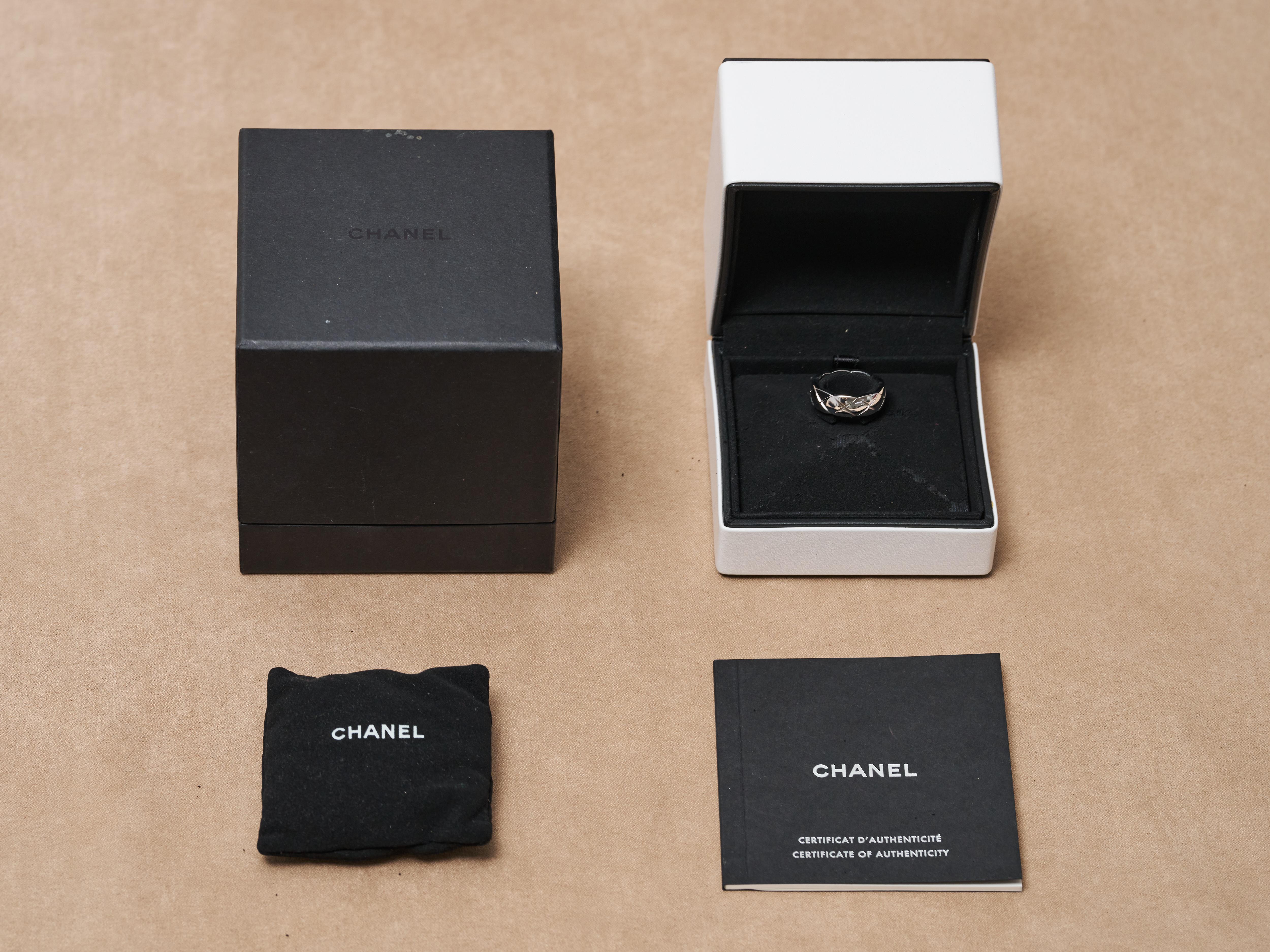 Chanel Coco Crush Ring 18k Weißgold Größe N 54 Box & Cert REF J10570 RRP £2600 im Angebot 11