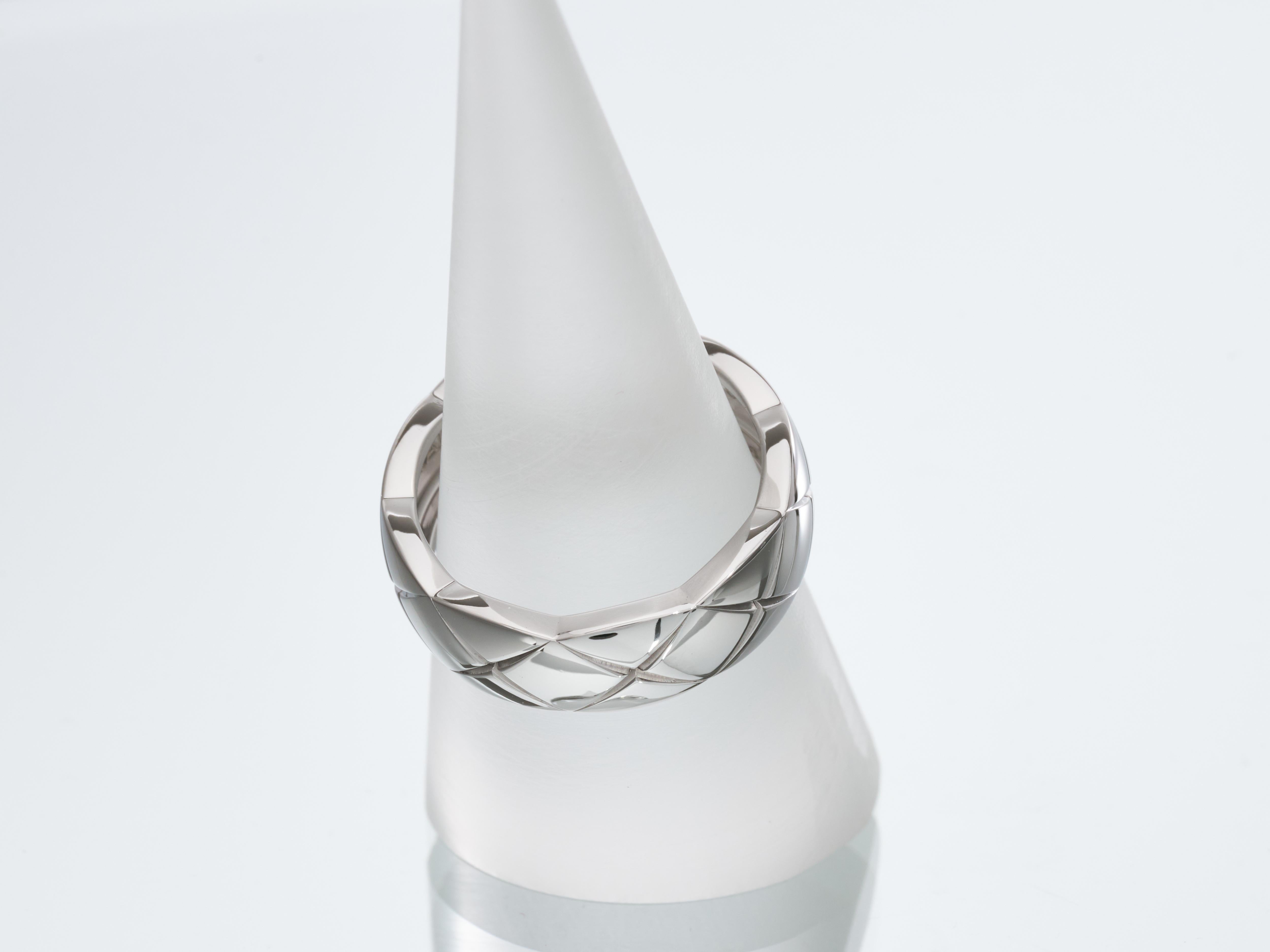 Chanel Coco Crush Ring 18k Weißgold Größe N 54 Box & Cert REF J10570 RRP £2600 im Angebot 3