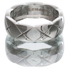 Chanel Coco Crush Ring 18k White Gold Size N 54 Box & Cert REF J10570 RRP £2600