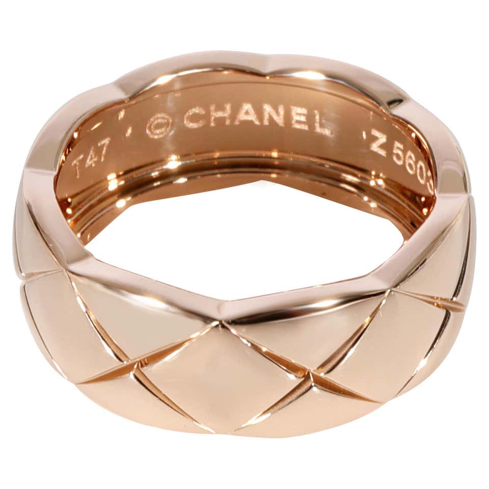 Chanel CC Blue Enamel Silver Tone Ring Size 52 For Sale at 1stDibs