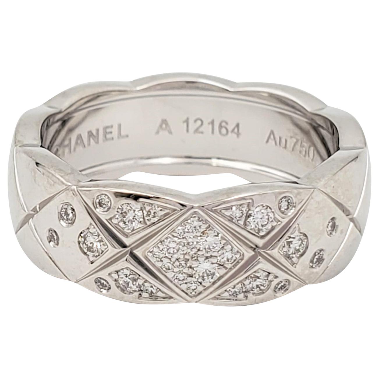 Chanel 'Coco Crush' White Gold and Diamond Ring, Small Model at 1stDibs