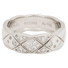 Used Chanel 'Coco Crush' White Gold Diamond Ring, Small Model