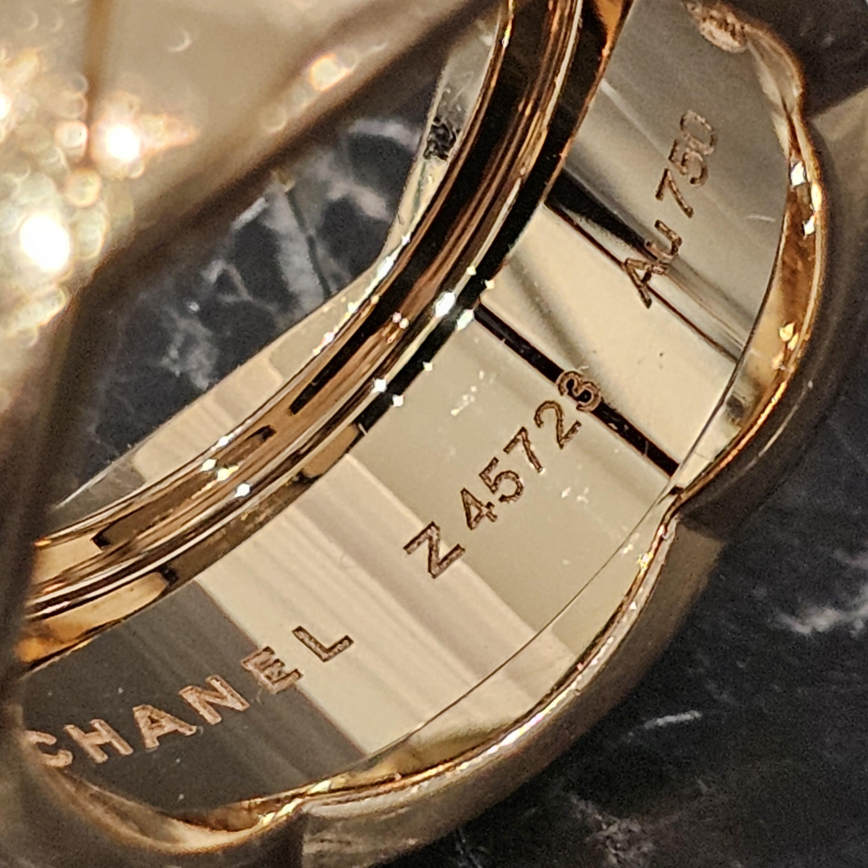 Chanel Coco Crush Wide Band Ring Quilted 18k Rose Gold 11mm Wide sz 56 US 8 6