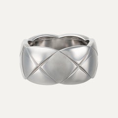 Chanel Coco Crush Wide Band White Gold Ring, Modern Design, 2000