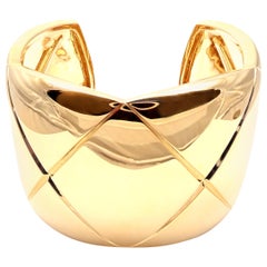 Chanel Coco Crush Yellow Gold Cuff Bangle Bracelet