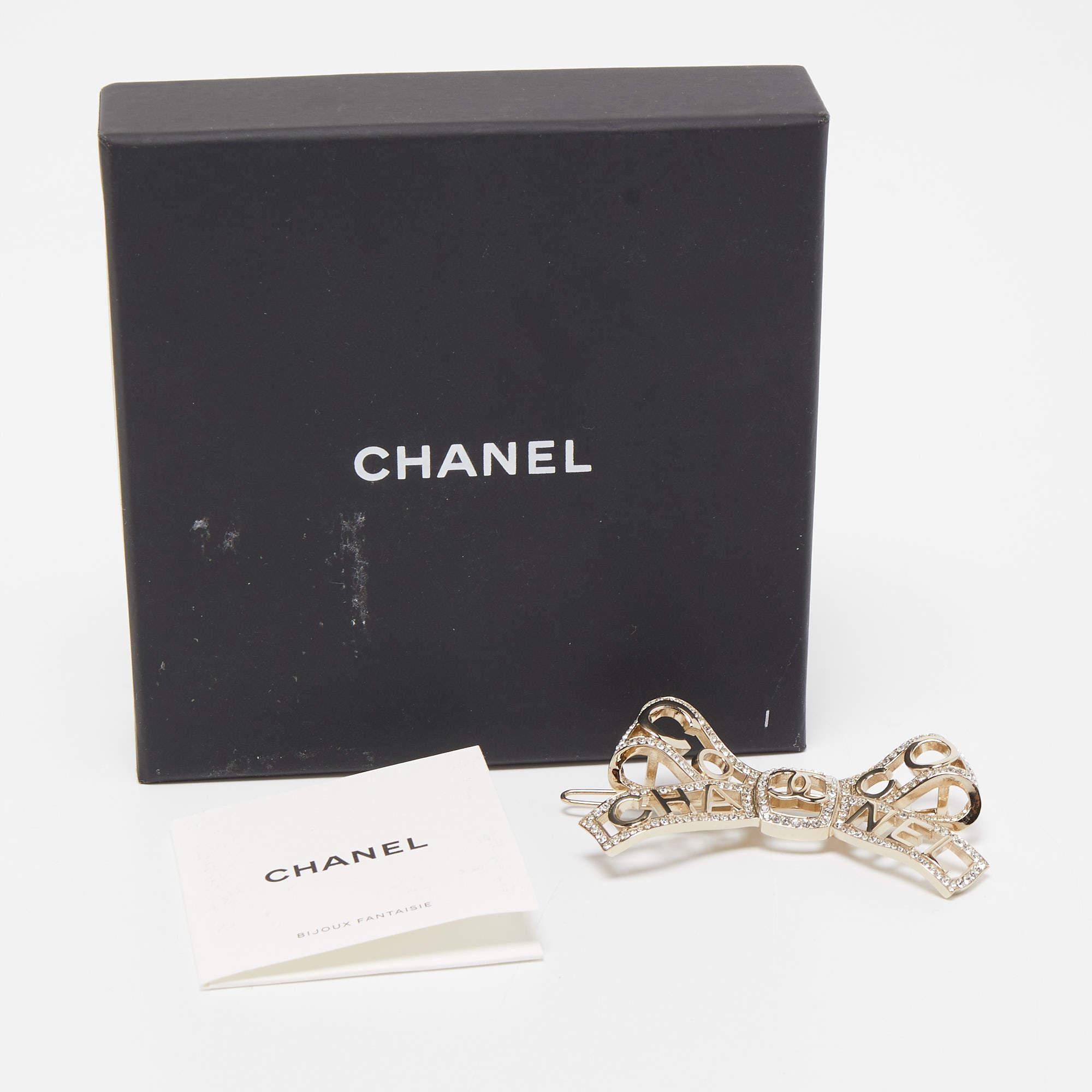 Uncut Chanel Coco Crystals Gold Tone Brooch