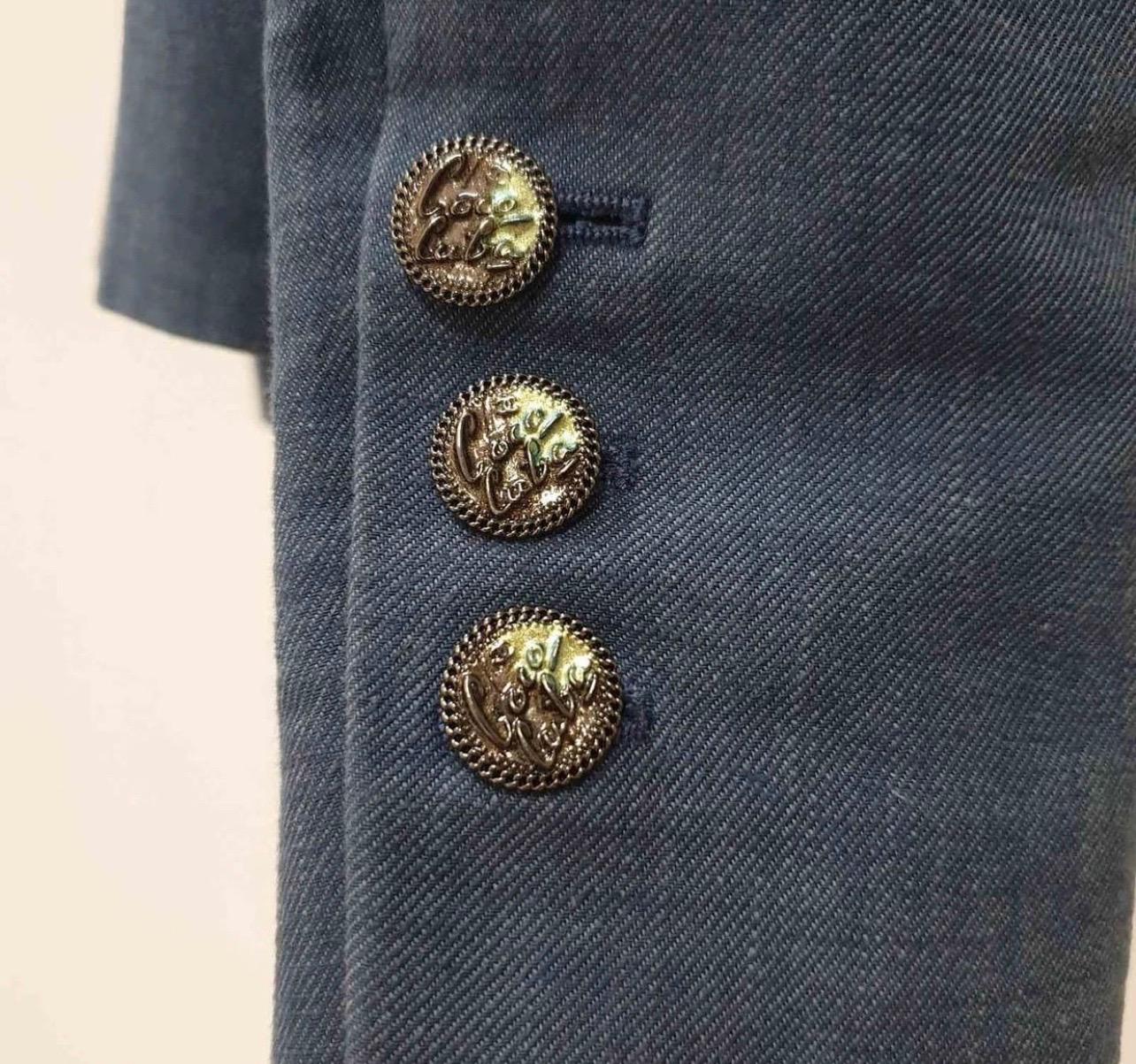 Chanel Coco Cuba Blue Cotton Blazer Jacket 3
