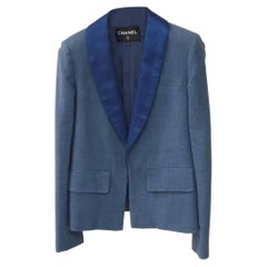 Chanel Coco Cuba Blue Cotton Blazer Jacket