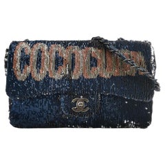 Chanel Coco Cuba Flap Bag Medium Navy Sequins