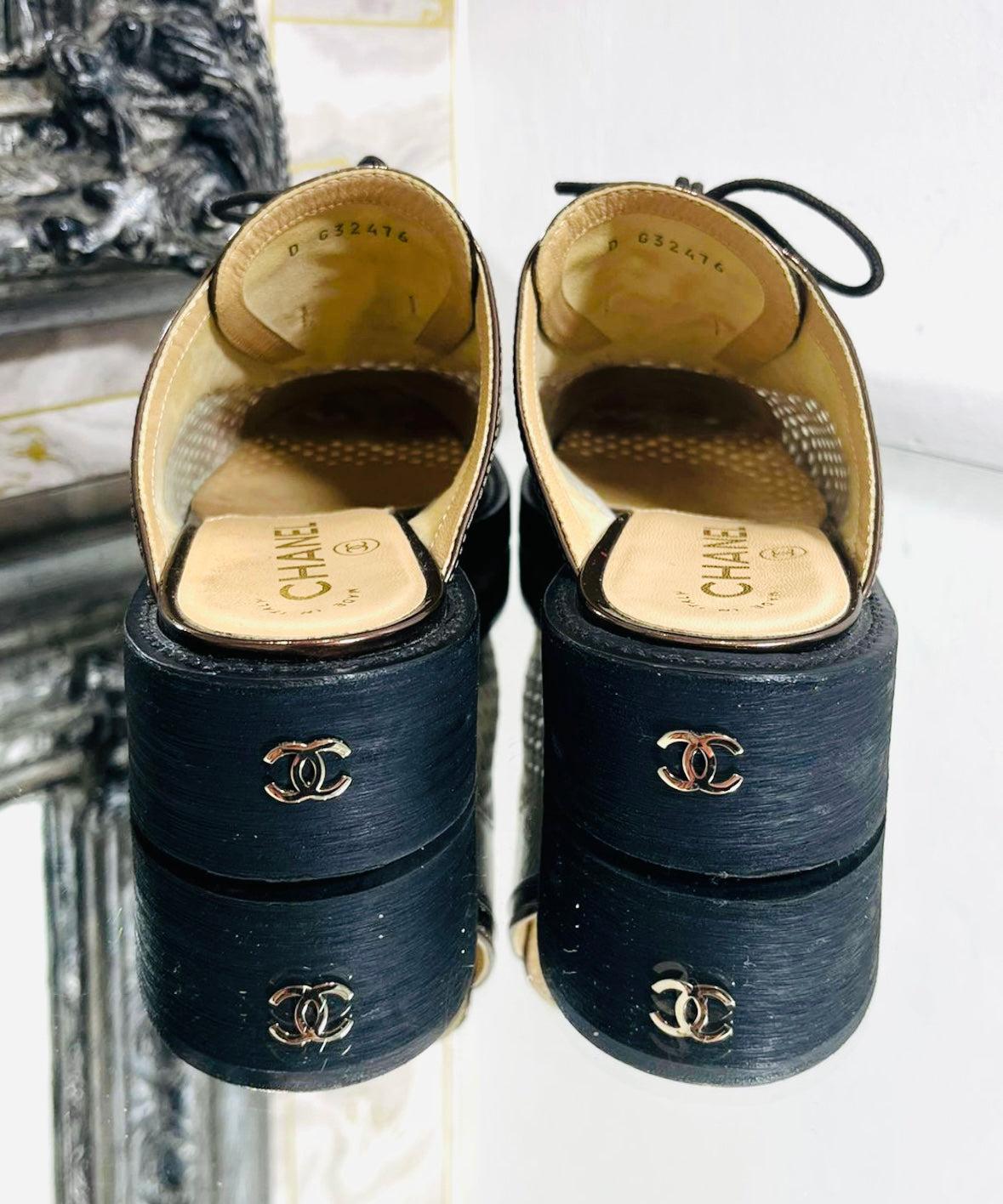 Women's Chanel Coco Cuba Leather Oxford Mules