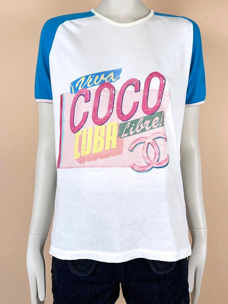 CHANEL CC Logo Cotton Terrycloth La Pausa T-Shirt Unisex Pink