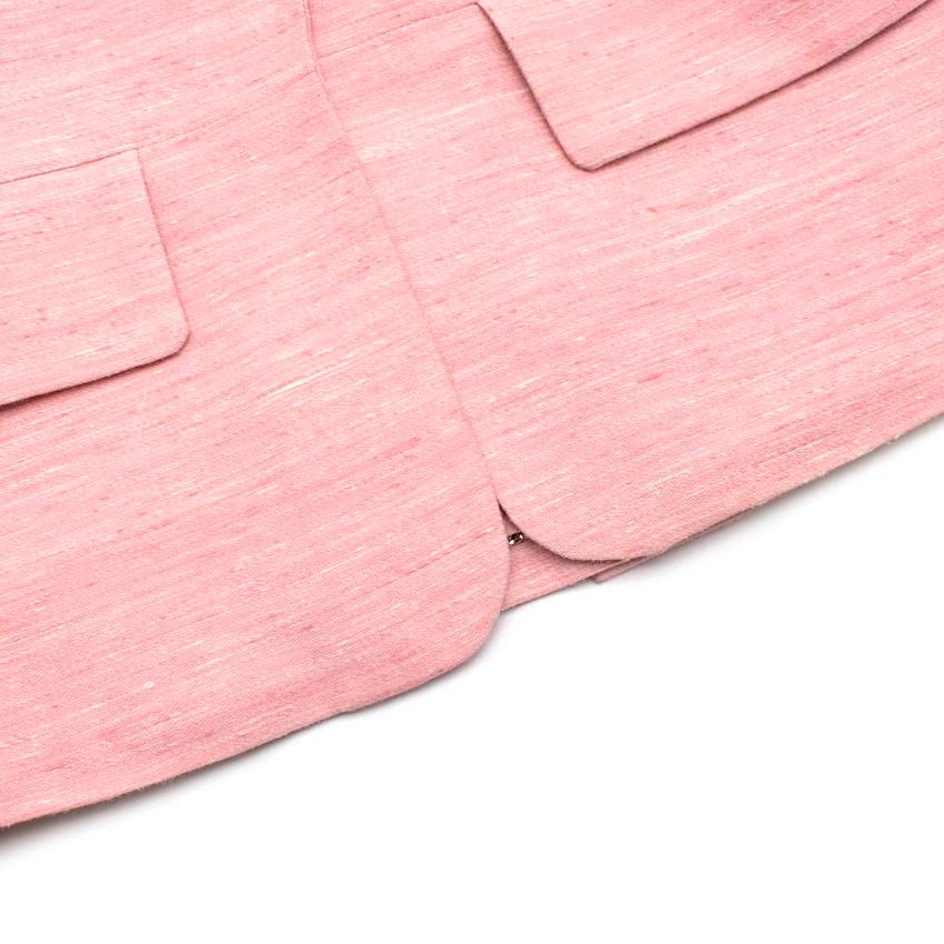 Chanel Coco Cuba Light Pink & Ivory Shantung Silk Blazer - US 8 3