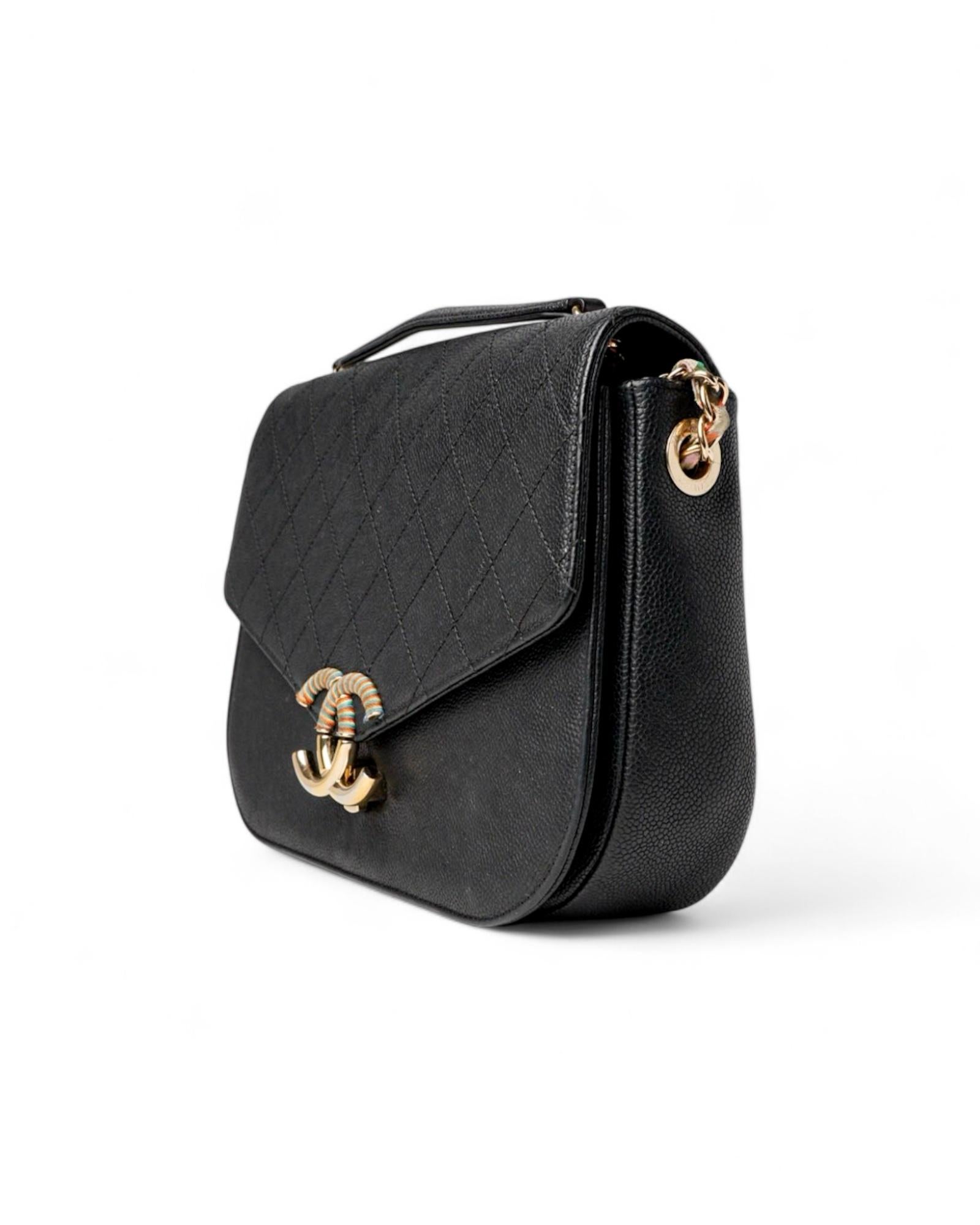Chanel Coco Cuba Medium Caviar Black For Sale 11