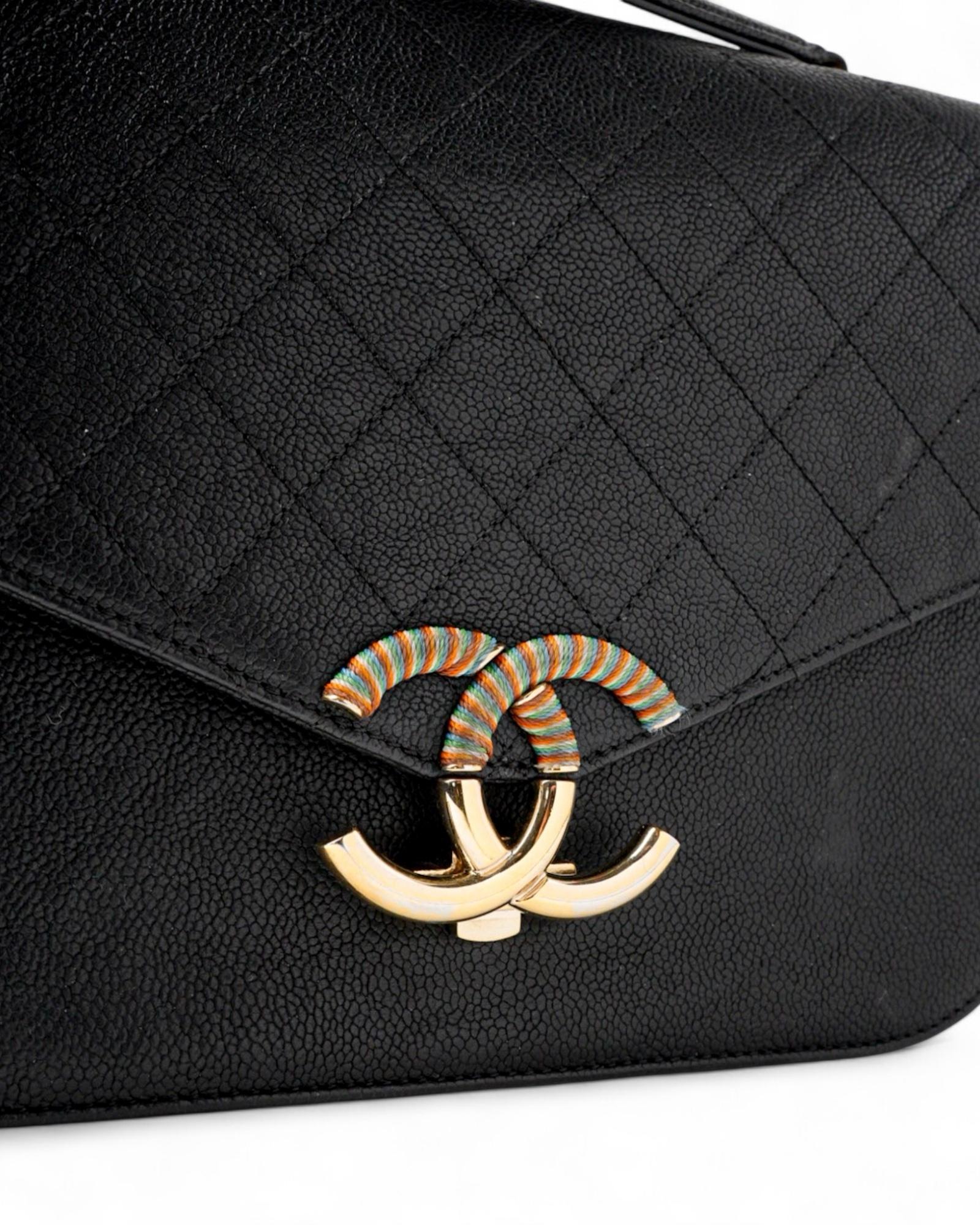 Women's Chanel Coco Cuba Medium Caviar Black For Sale