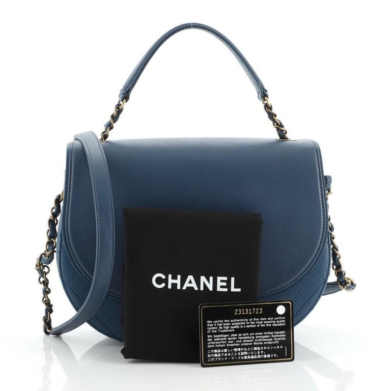 Authentic Chanel Black Leather CoCo Curve Flap Messenger Bag