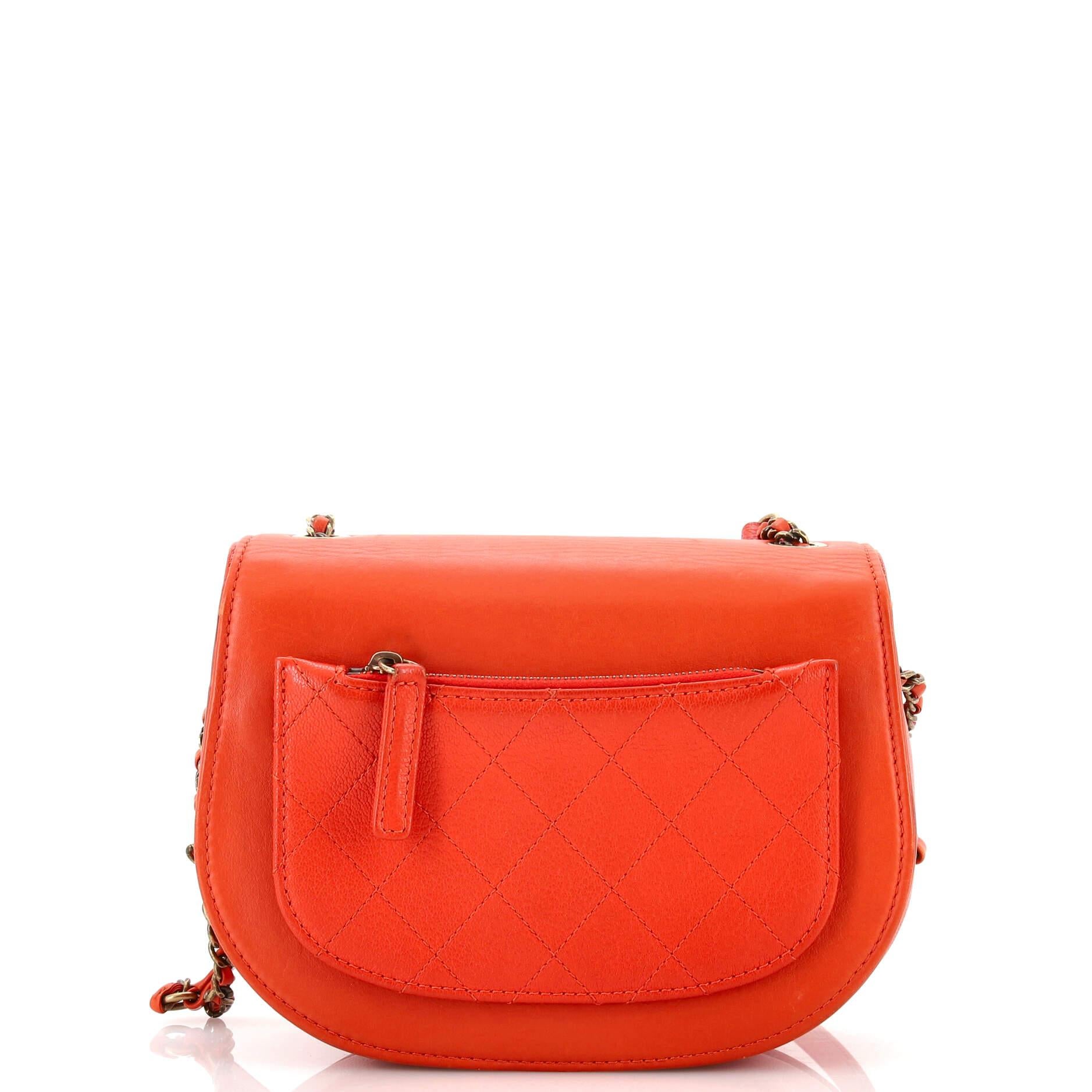 Chanel Coco Curve Flap Messenger Calfskin and Quilted Goatskin Small In Good Condition In NY, NY