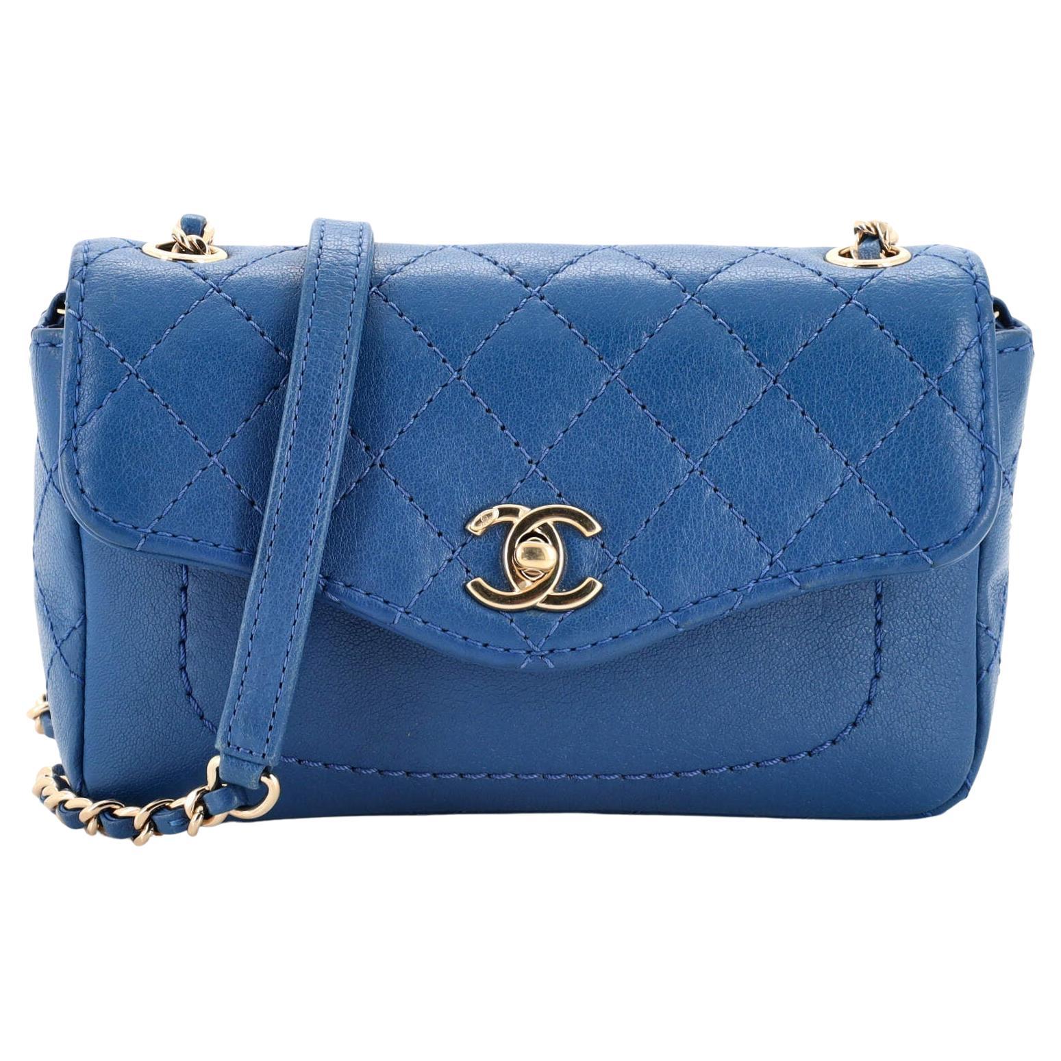 Like New* Chanel Coco Mini size Iridescent Blue Rainbow Caviar leather  Microchip version, Luxury, Bags & Wallets on Carousell