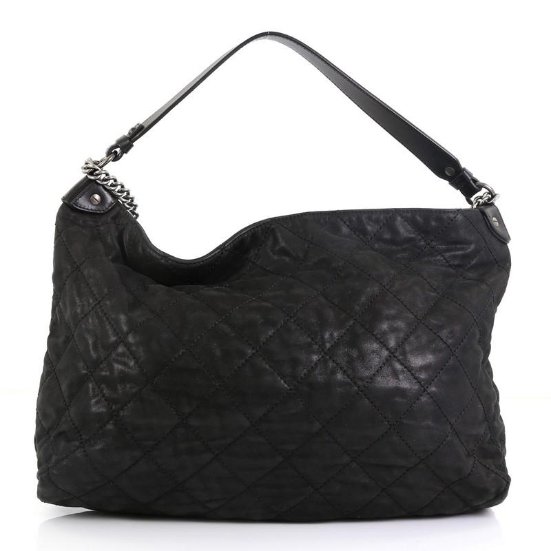 Chanel Coco Daily Hobo Quilted Iridescent Calfskin Large  In Good Condition In NY, NY