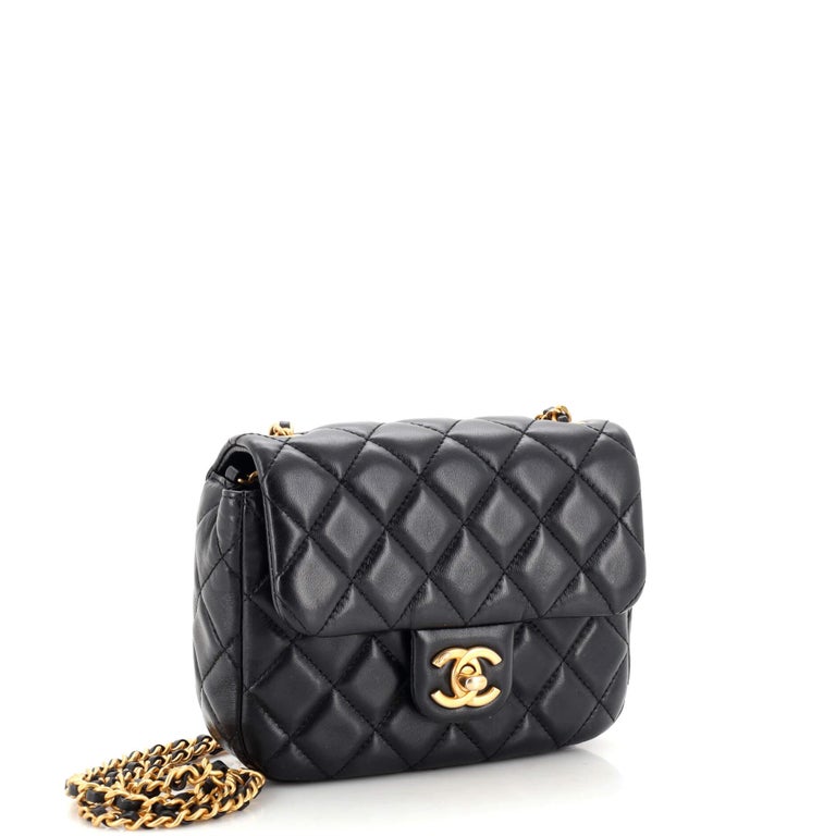 Chanel Coco de Toi Heart Chain Square Flap Bag Quilted Lambskin Mini at  1stDibs