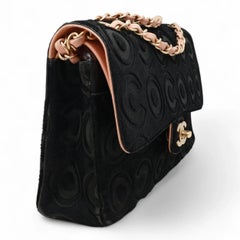 Chanel COCO Double Flap Black Pony Hair Leather Handbag